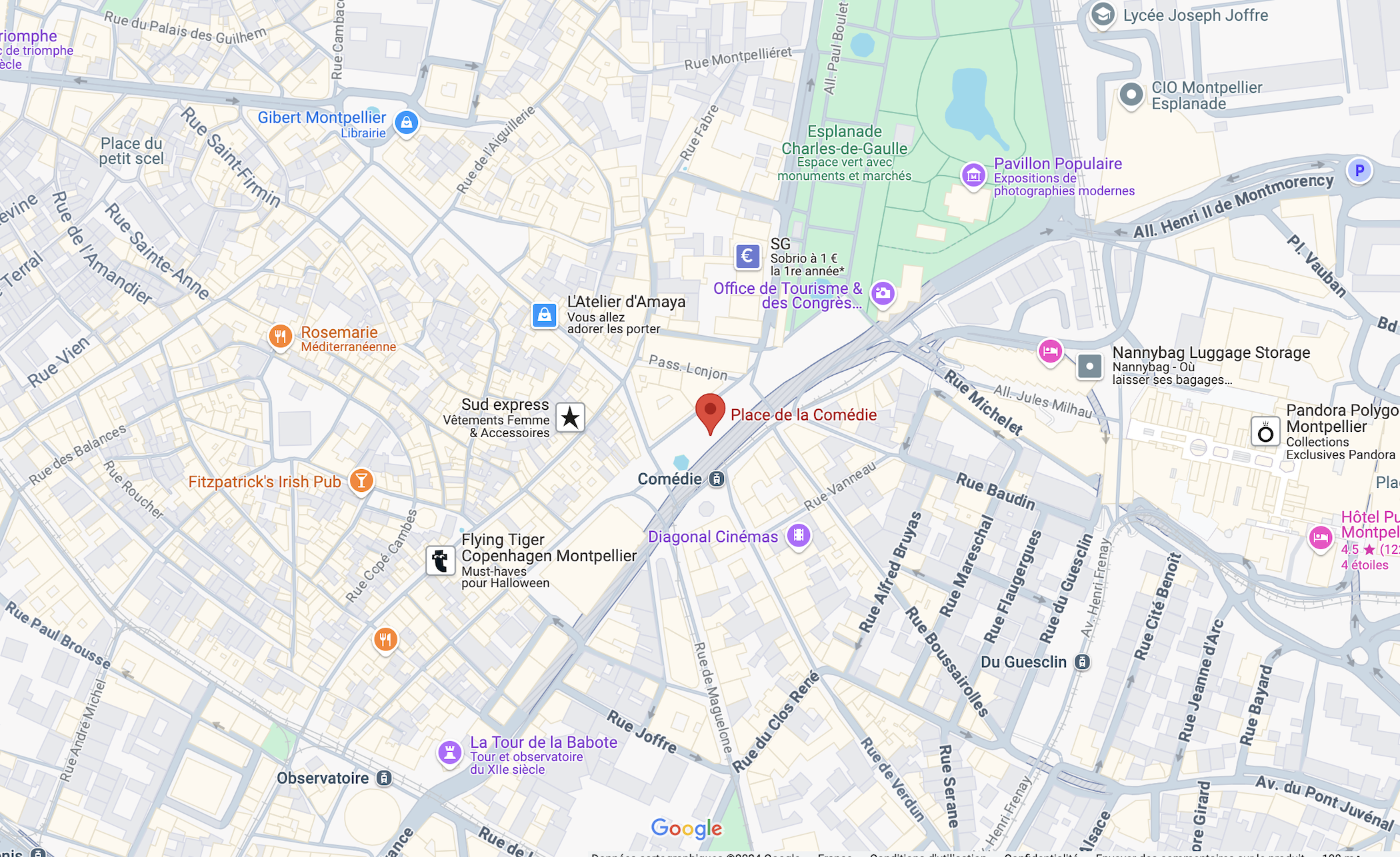 Capture écran Maps Place de la Comédie