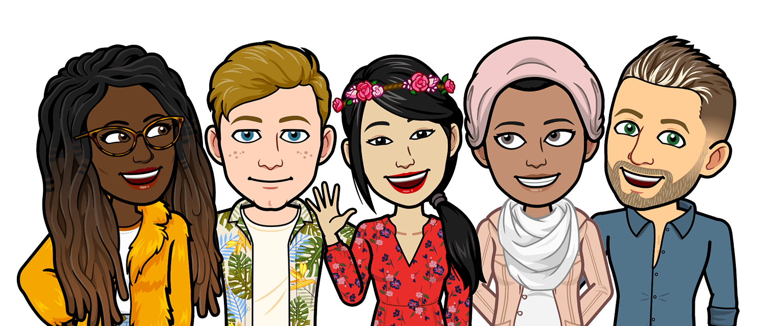 Avatars réalisés avec Bitmoji