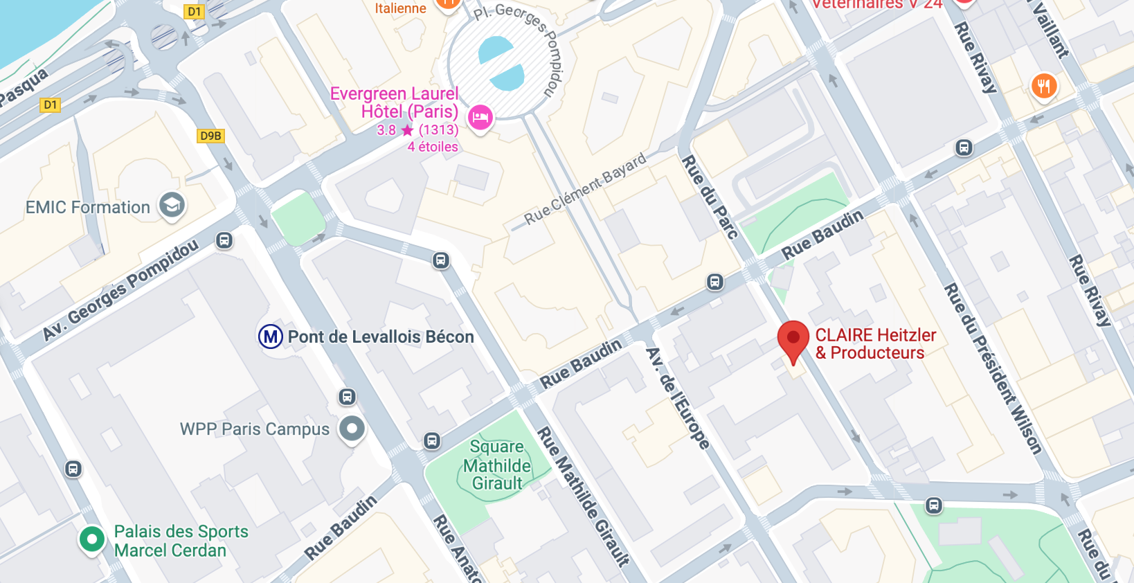 Capture d'écran de l'emplacement de la boutique de Claire Heitzler