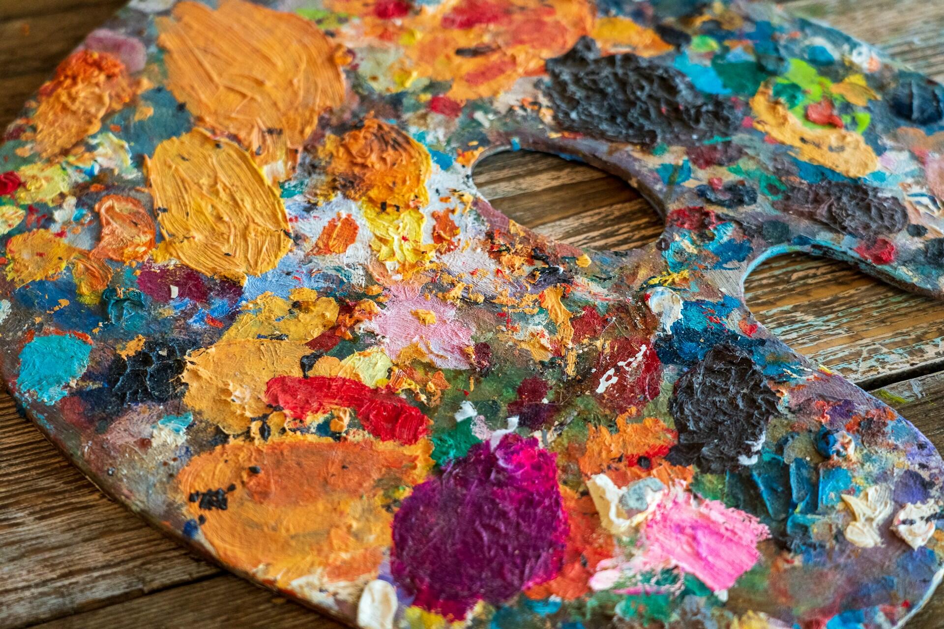 palette de couleurs en peinture