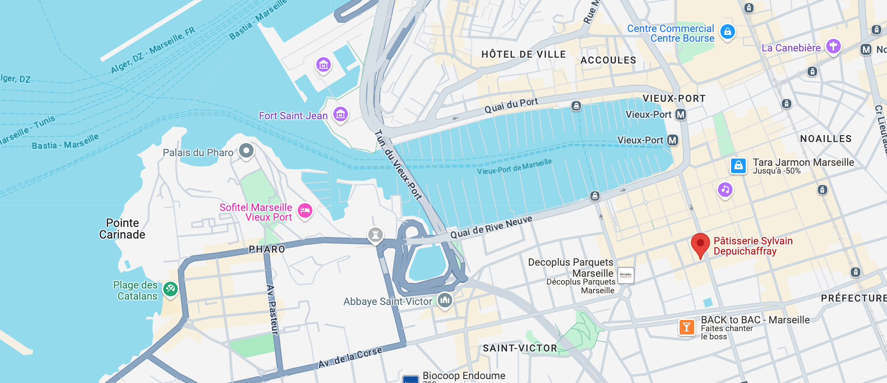 Capture d'écran de la boutique de Sylvain Depuichaffray à Marseille.
