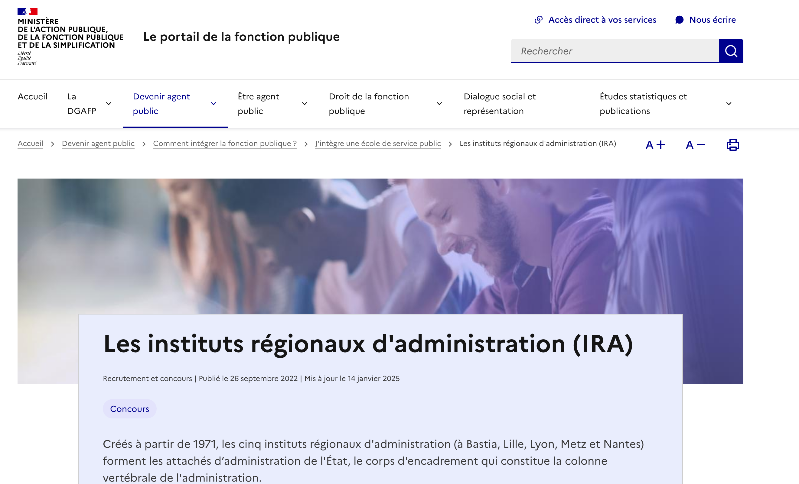 site officiel de la fonction publique