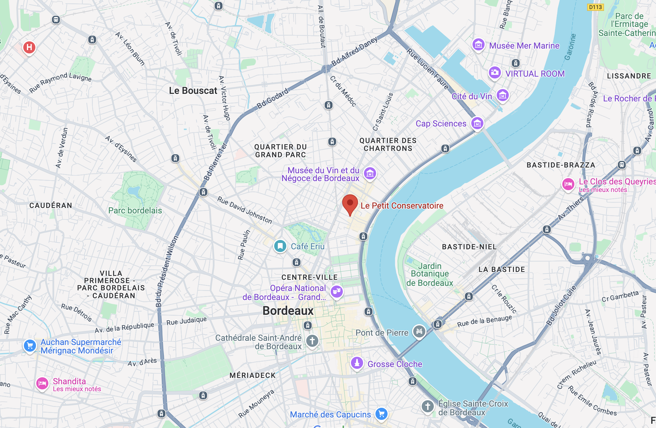 Capture maps Petit Conservatoire Bordeaux