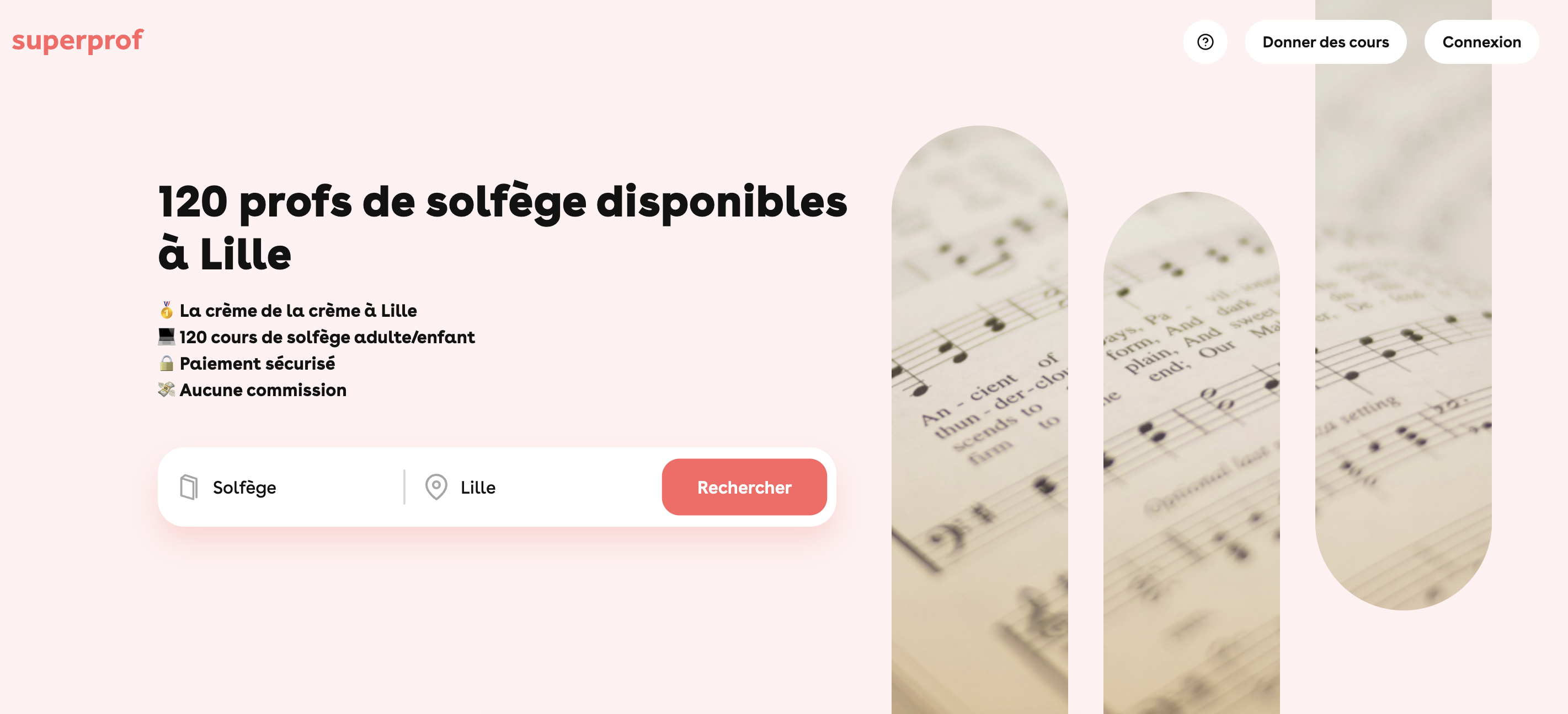 Capture écran cours solfège superprof Lille