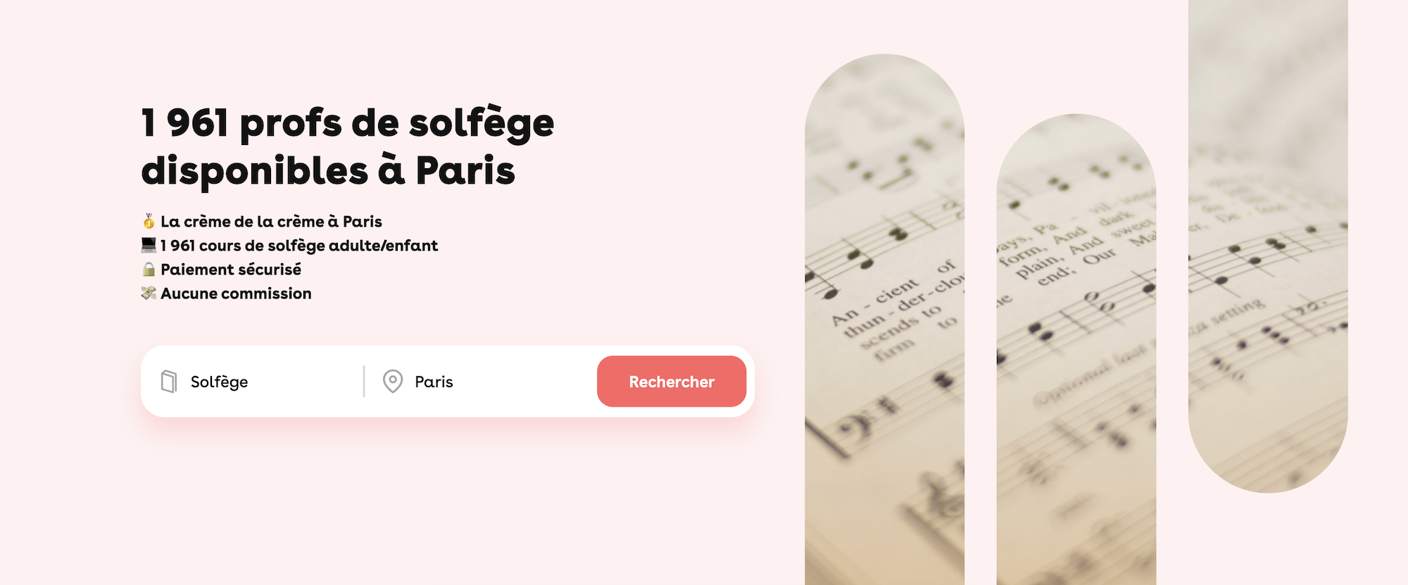 Capture écran site Superprof solfège Paris