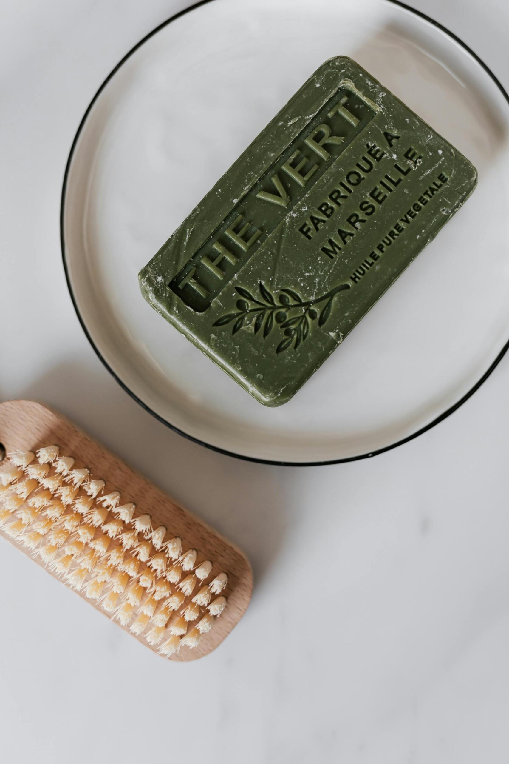 Photo d'un savon de Marseille vert