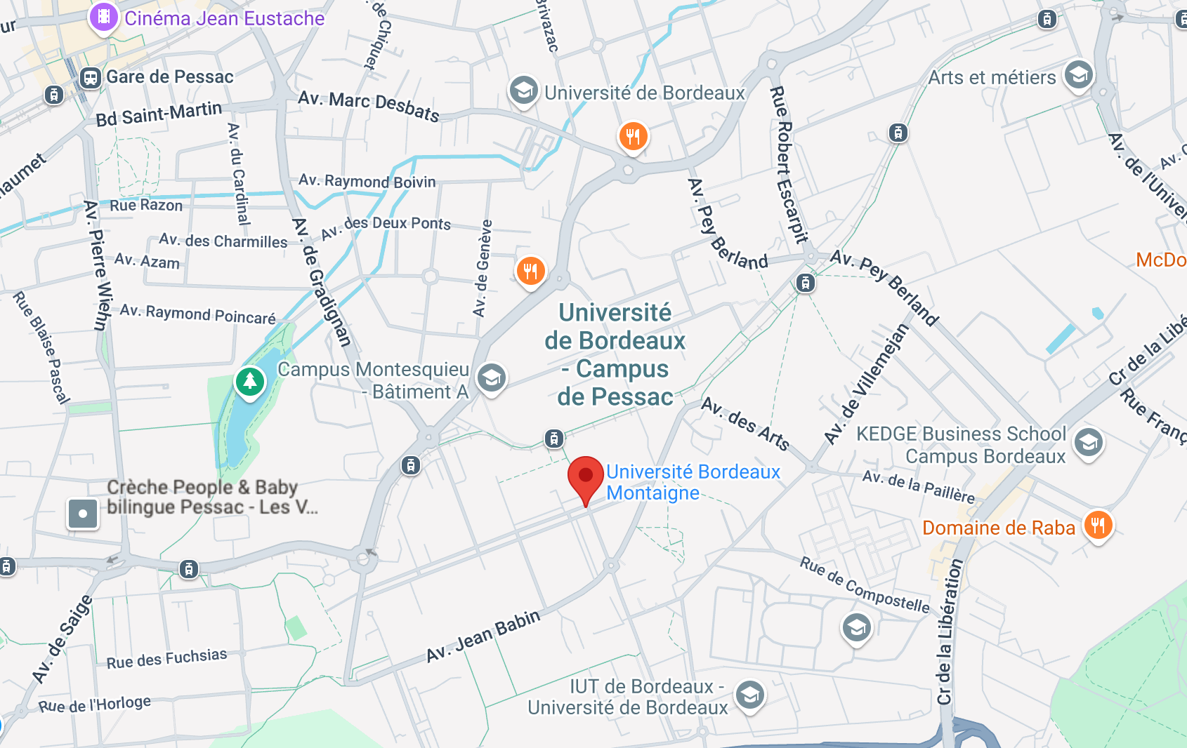 Localisation de l'Université de Bordeaux