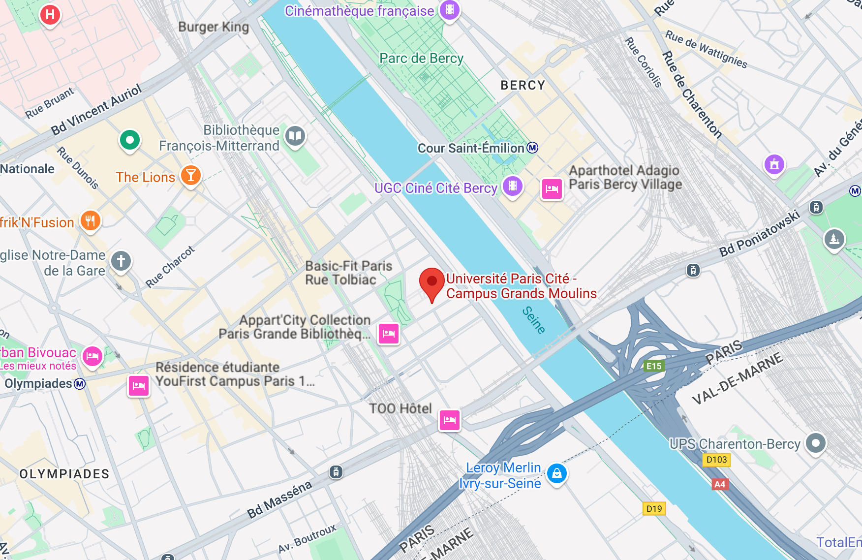Localisation des cours de vietnamien à Paris Cité