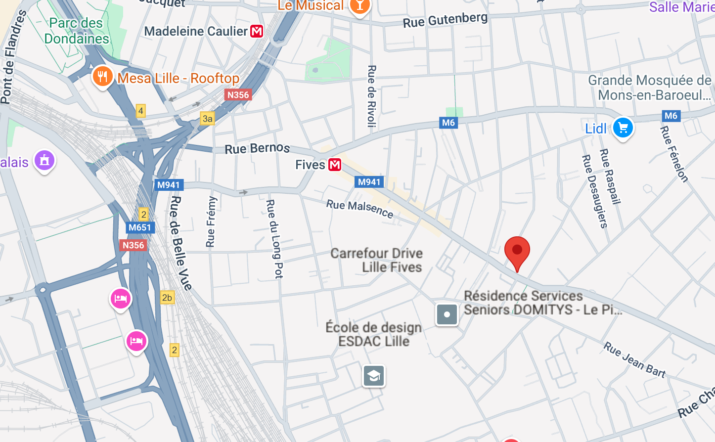 Localisation de l'Association des Etudiants Vietnamiens de Lille