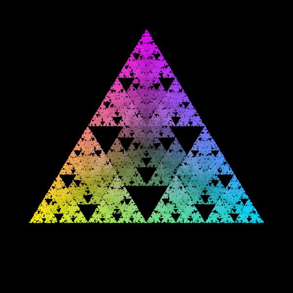 Représentation graphique et artistique du triangle de Sierpienski
