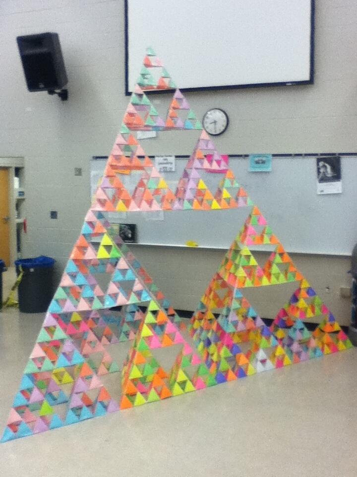 Création d'un triangle fractal dans une salle de classe