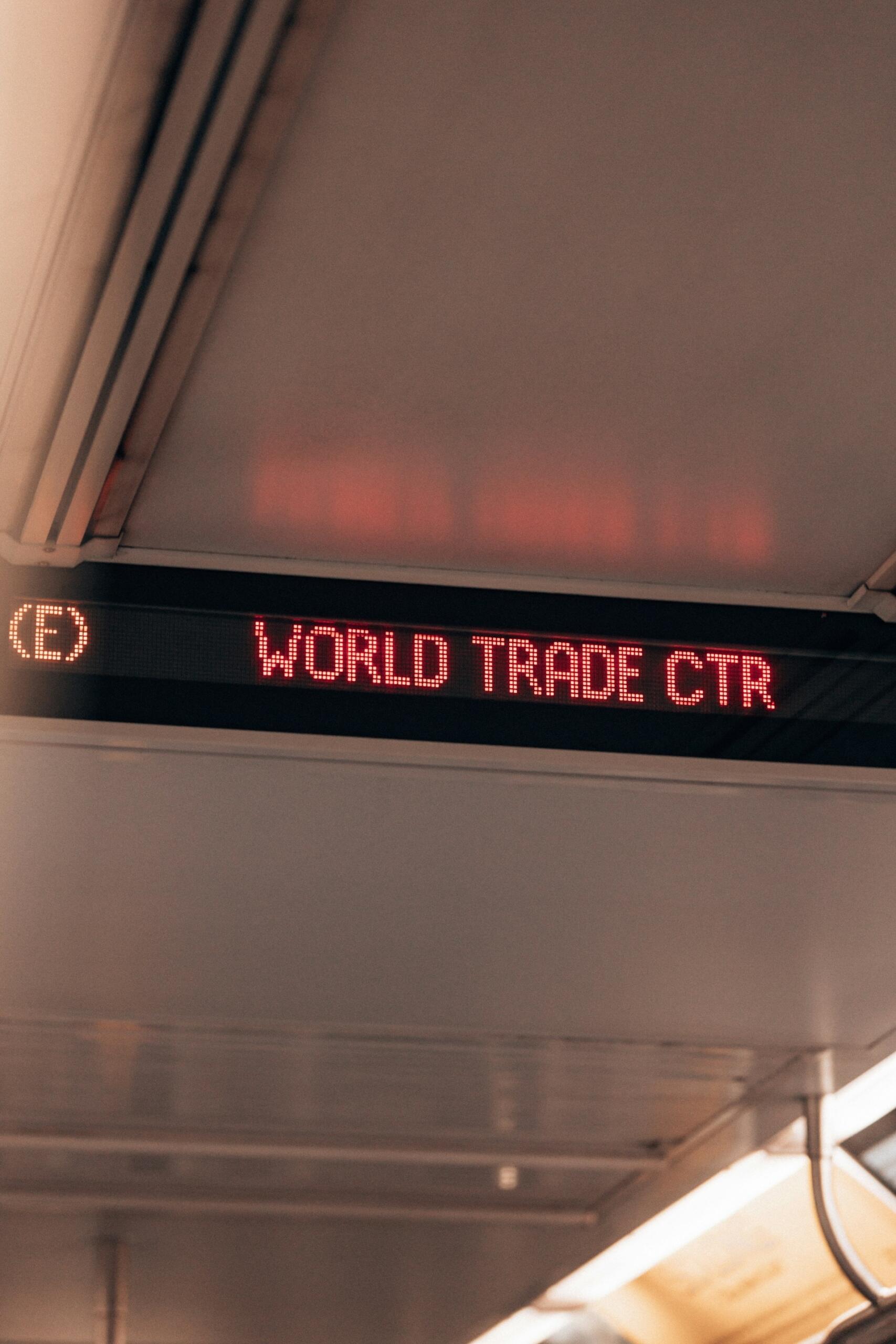 panneau de métro Wall Trader Center à New York
