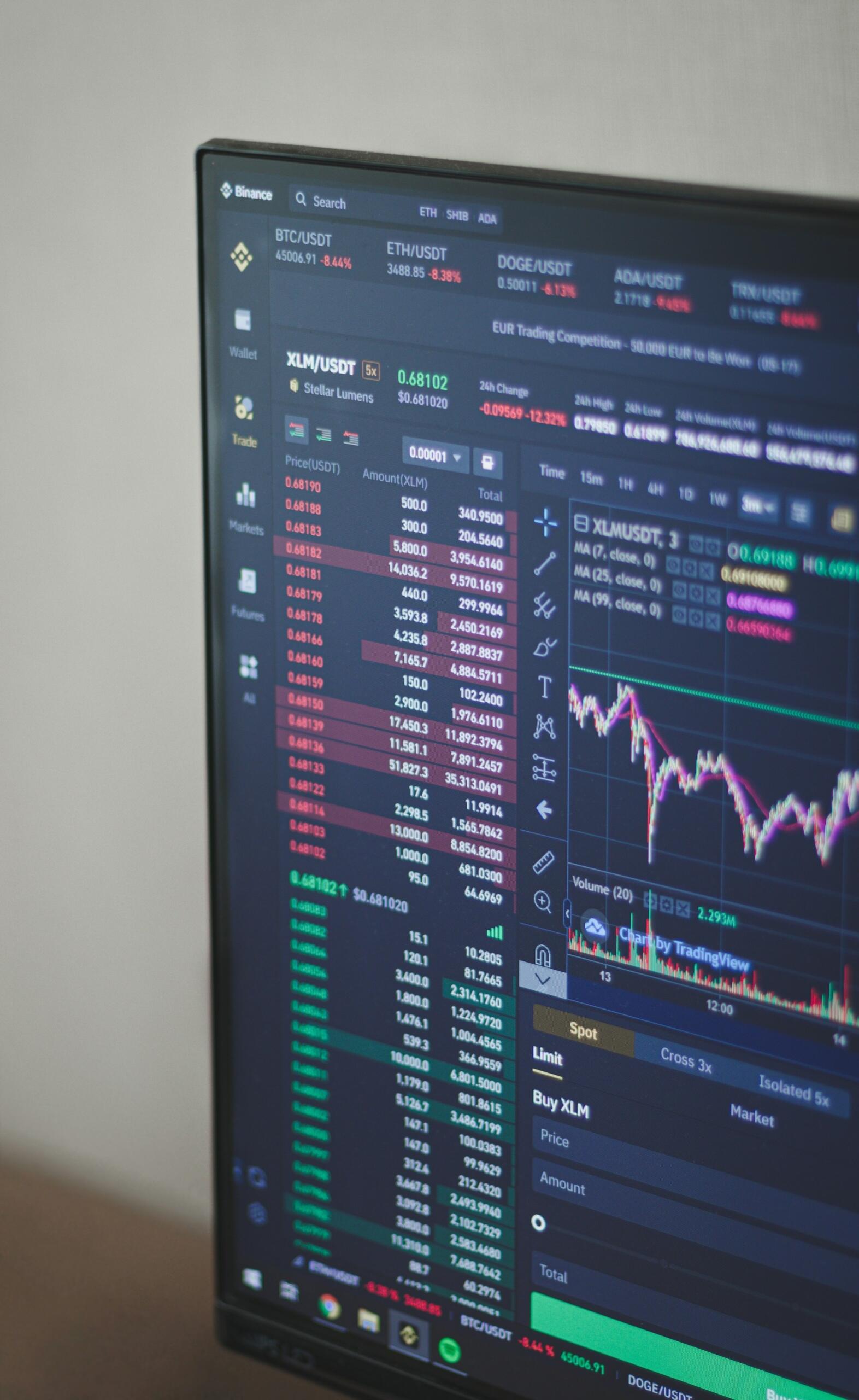 écran d'ordinateur avec informations de trading