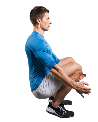 Jeune homme réalisant un sissy squat.