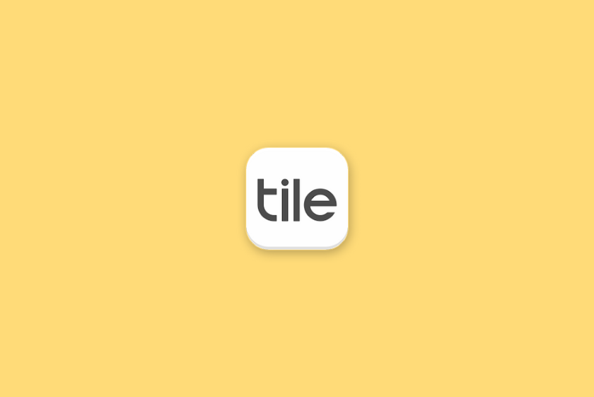 Le logo tile sur fond jaune