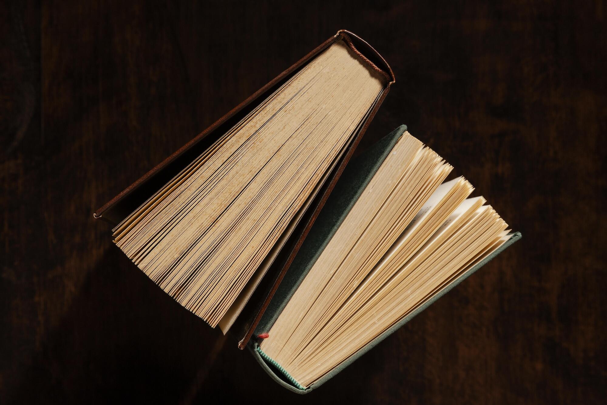 Des livres vue du dessus