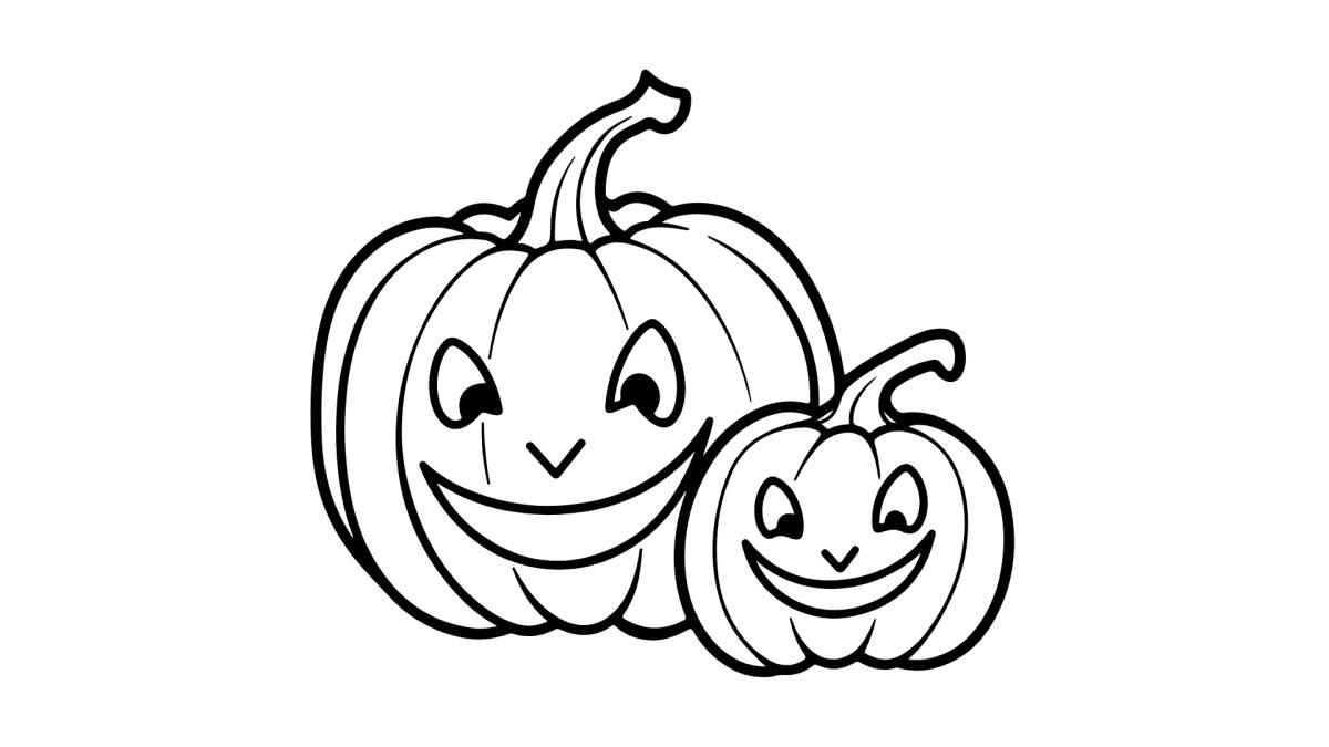 Coloriage de 2 citrouilles