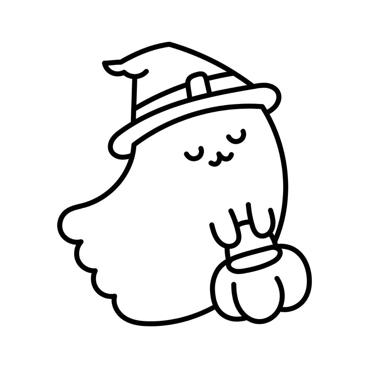 Coloriage d'un petit fantôme