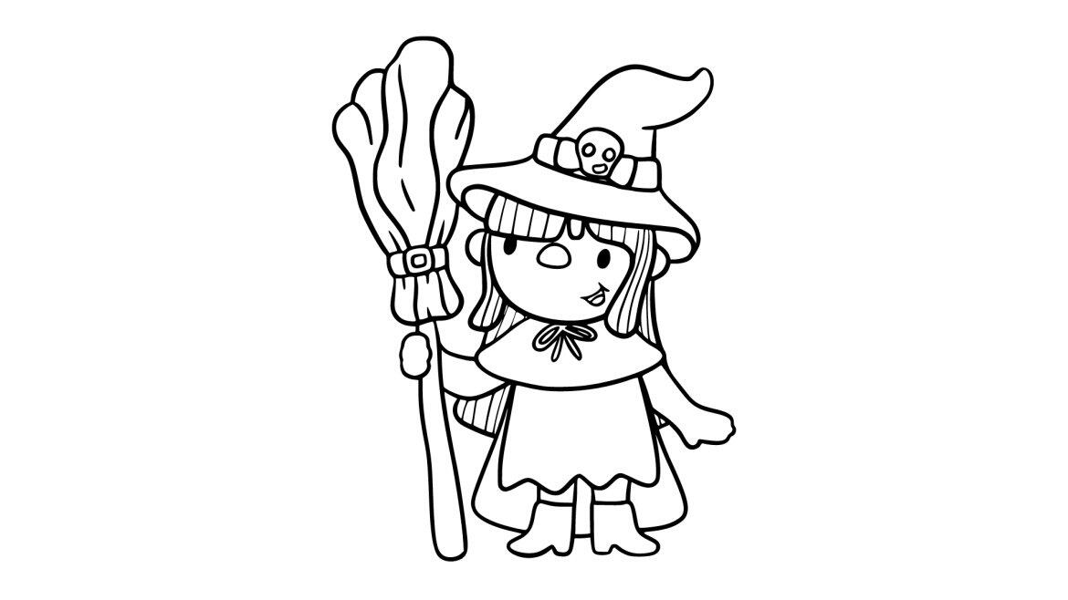 Coloriage d'une sorcière