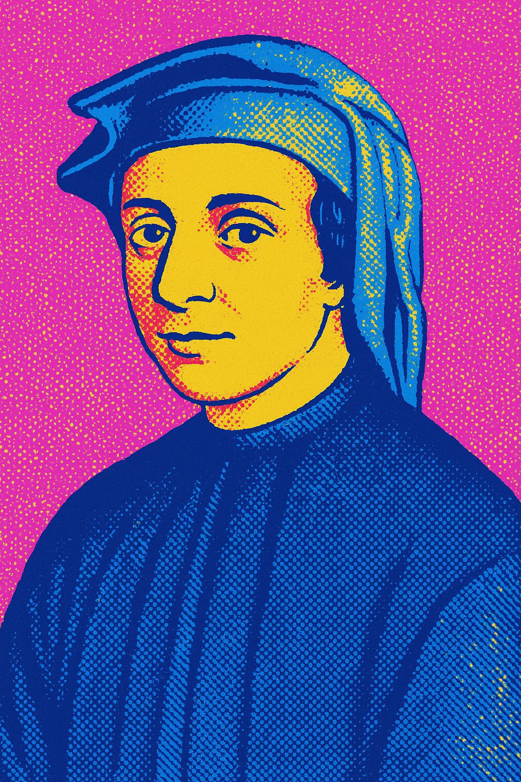 Portrait de Leonardo Fibonacci en pop art
