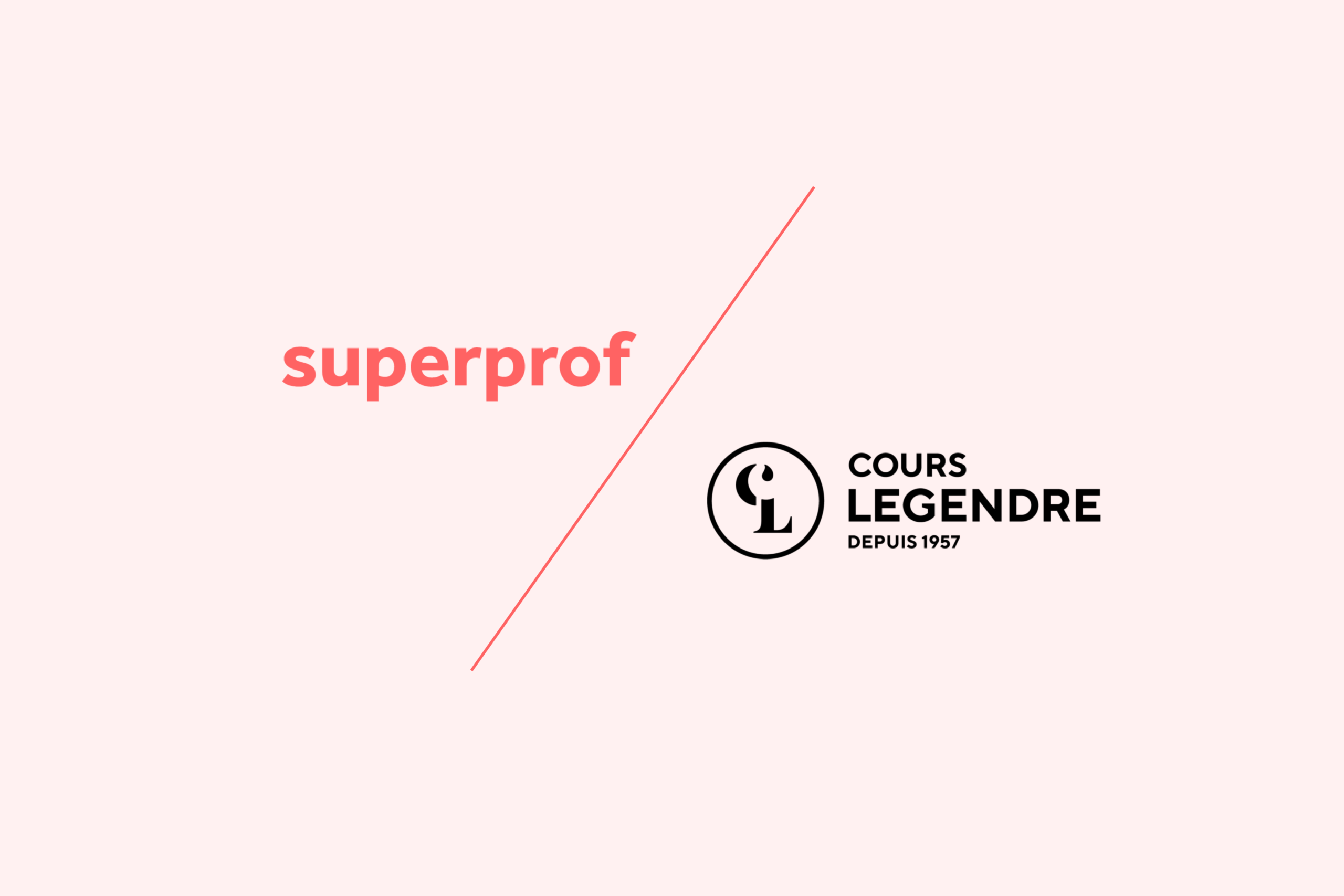 Schéma avec Superprof d'un côté et Cours Legendre de l'autre