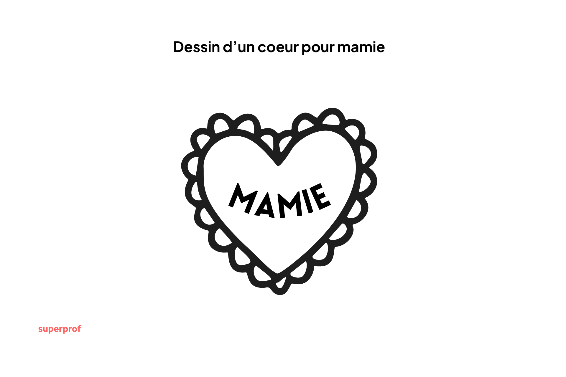 dessin d'un coeur pour mamie à imprimer