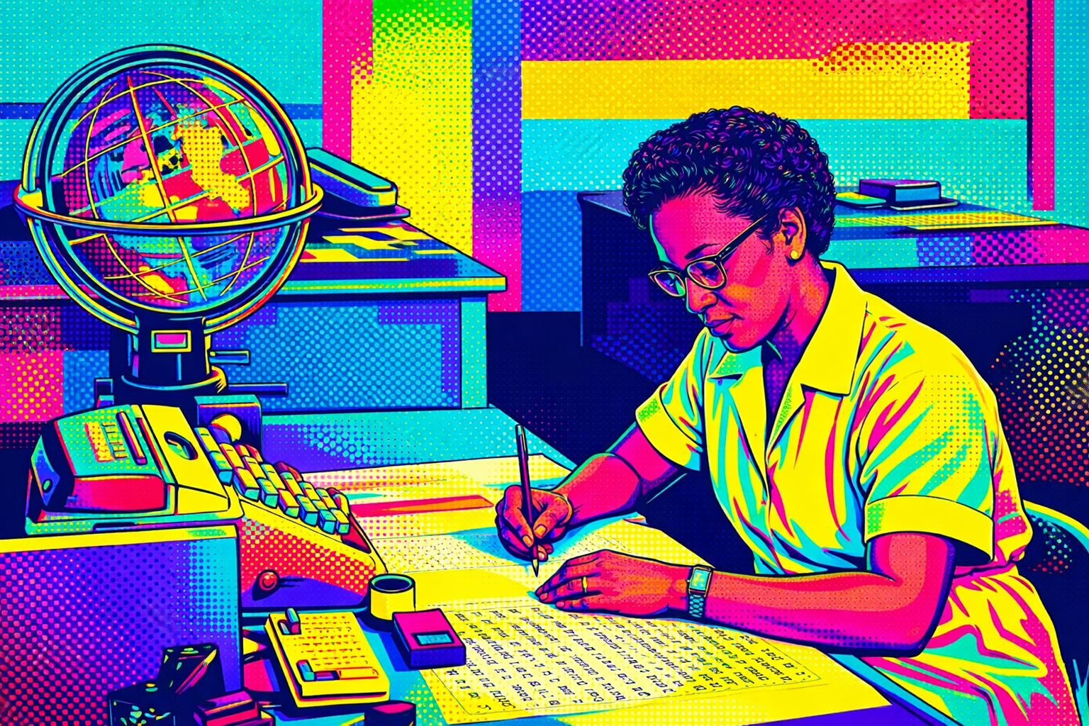 Image de Katherine Johnson façon pop culture créée à l'aide de l'IA