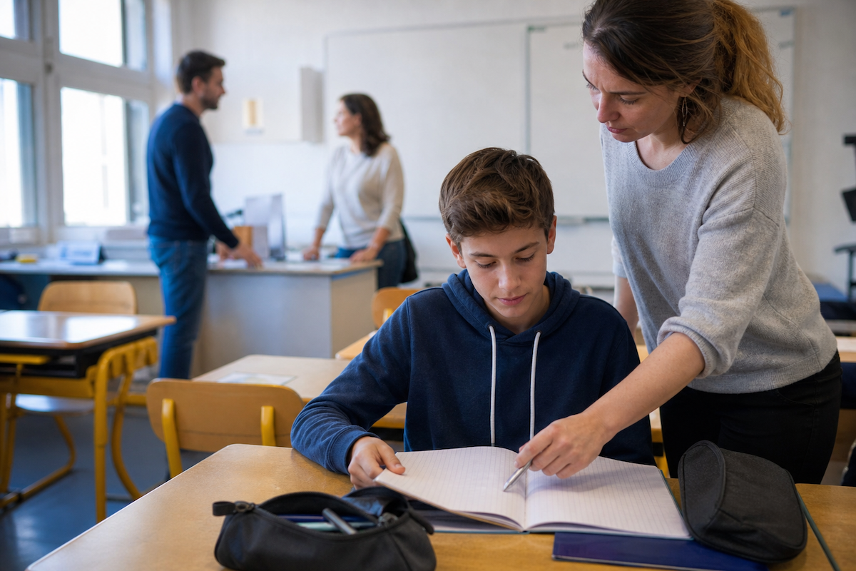 L'accompagnement d'un adulte peut aider un élève à surmonter ses difficultés scolaires.