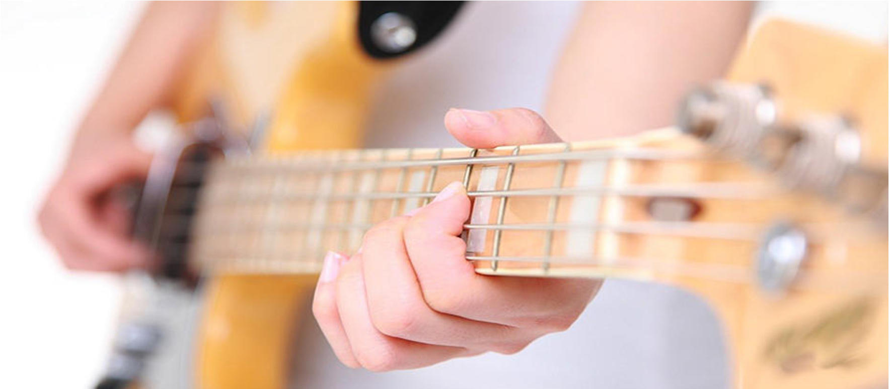 Neck of a bass guitar