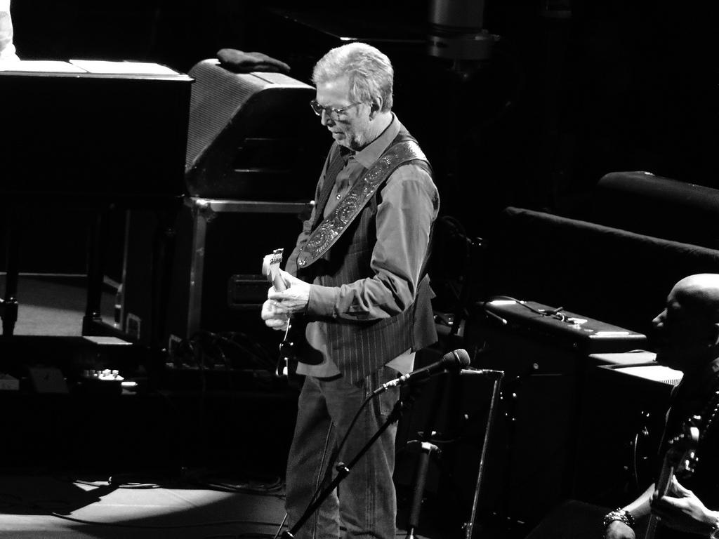 Eric Clapton playing the guitar