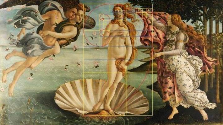 The golden number can be found in this Boticelli's famous painting