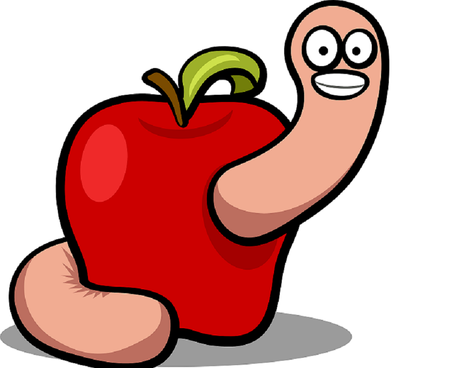 "There is a worm in my apple" includes a preposition