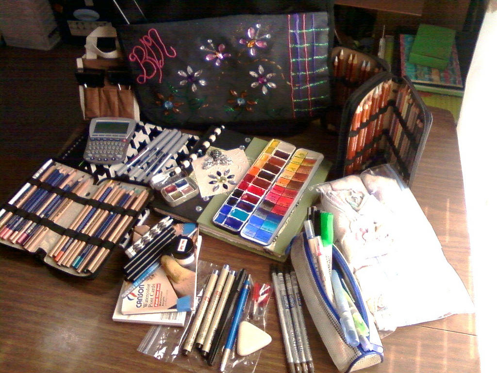 Art supplies for advanced drawing students.