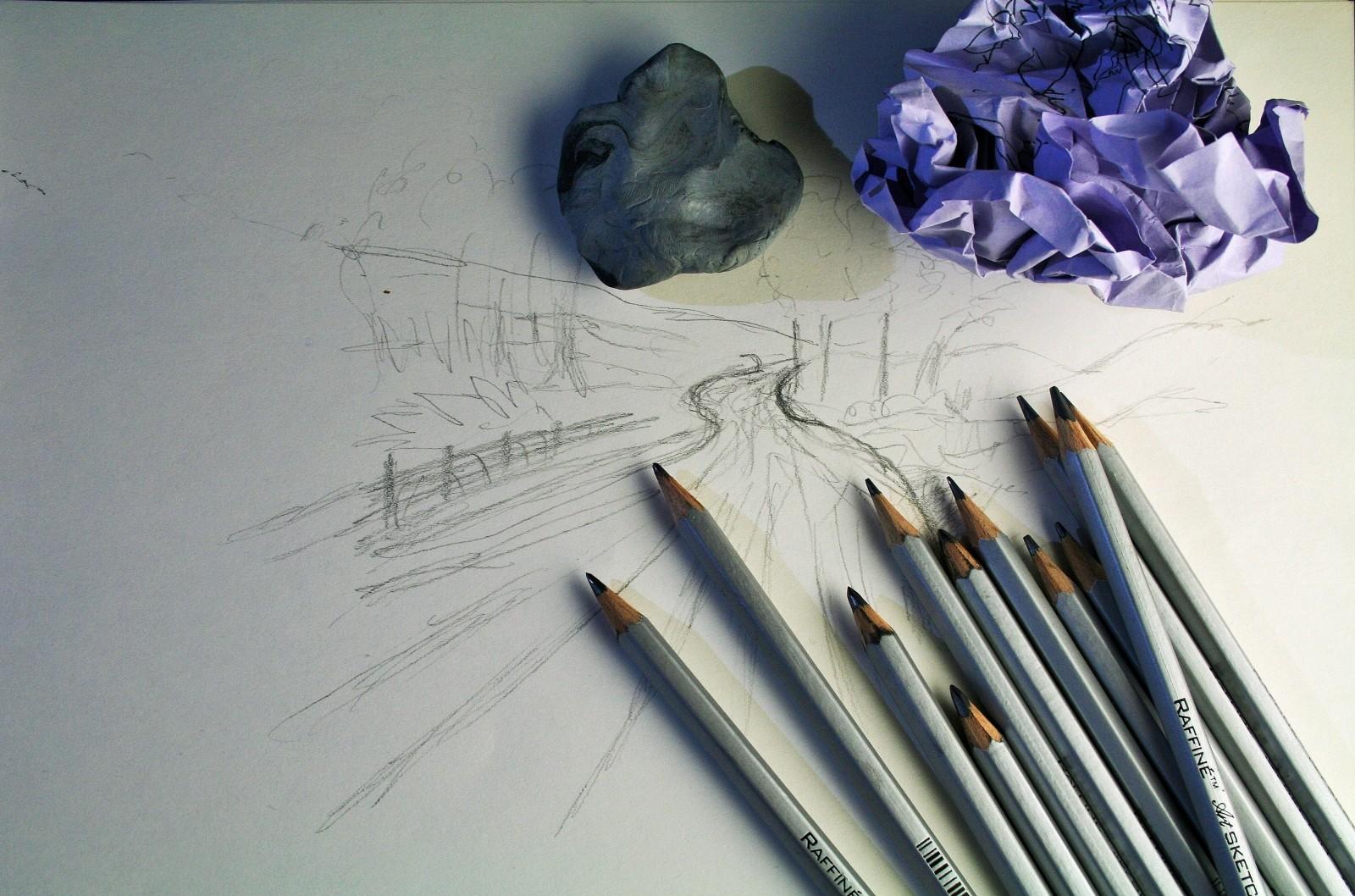 Pencil, paper, eraser