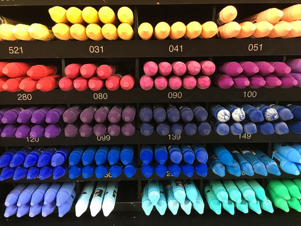 Art shops have a good selection of art supplies.