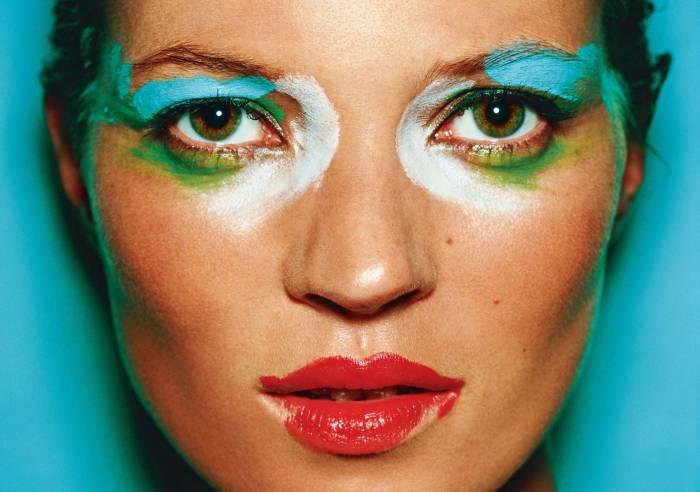 Woman with makeup on her face