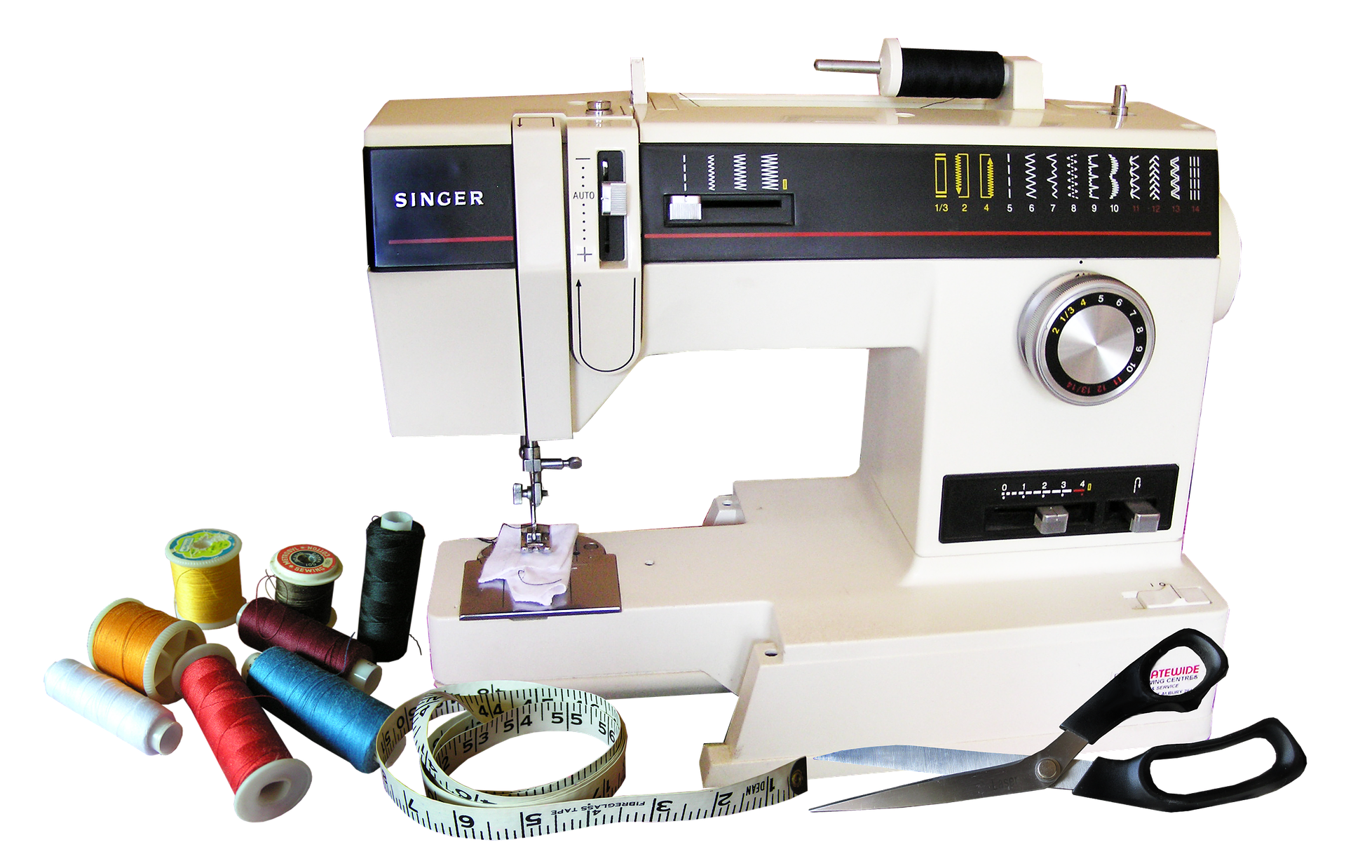 This sewing machine shows what types of stitches it can make