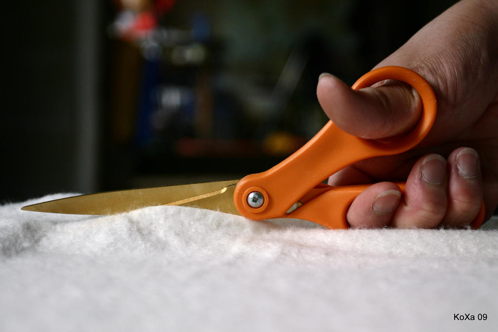 You need a proper pair of sewing scissors to cut fabric.