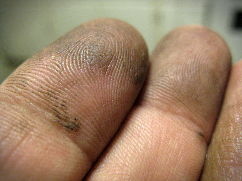Be careful not to leave dirty fingerprints on your sketch.