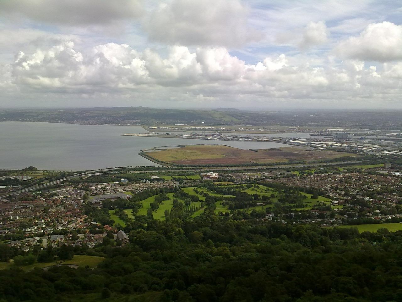 An aerial image of Belfast