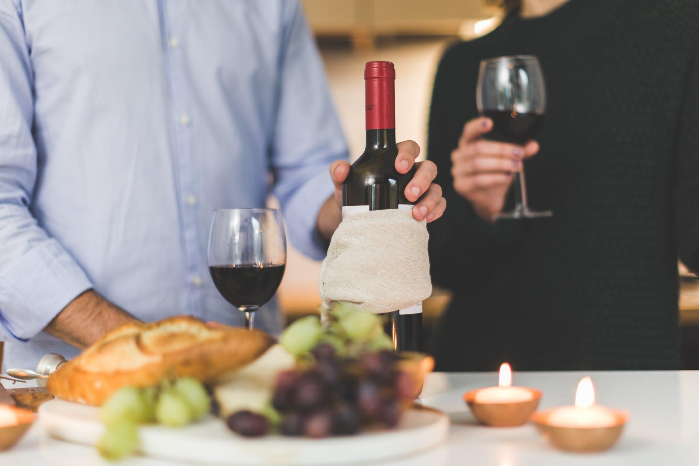 Set the mood with ambient lighting and good wine
