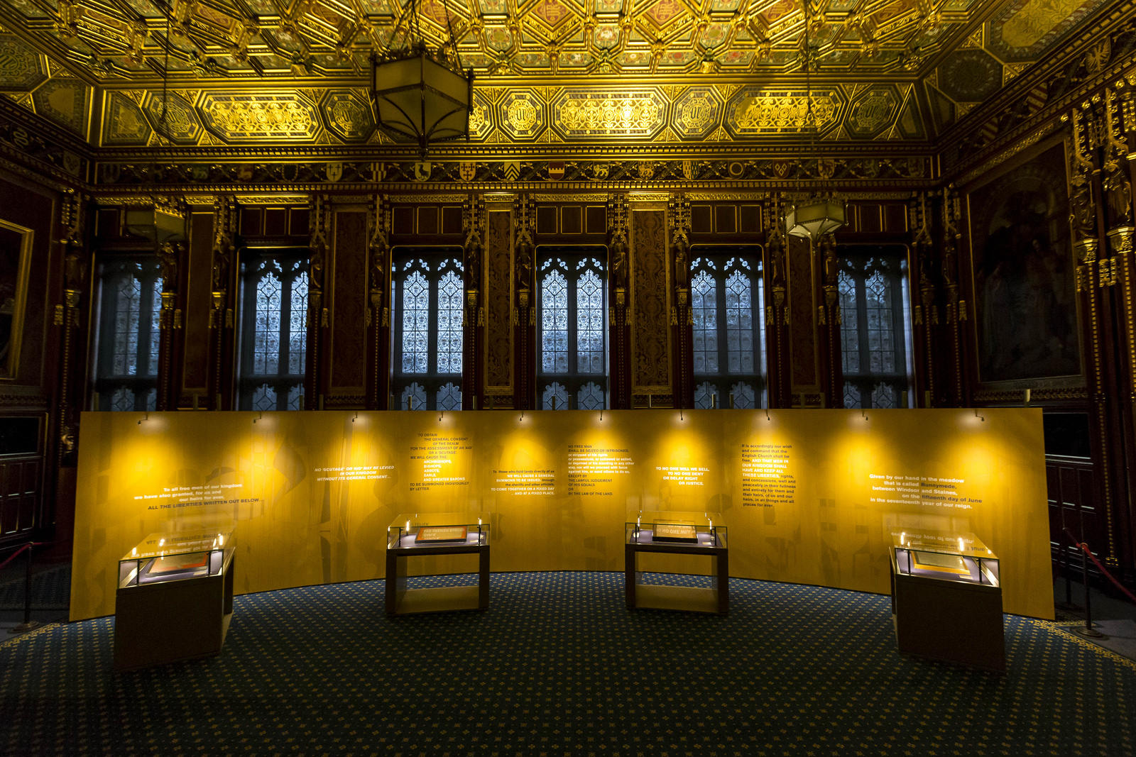 The Magna Carta in the Parliament.