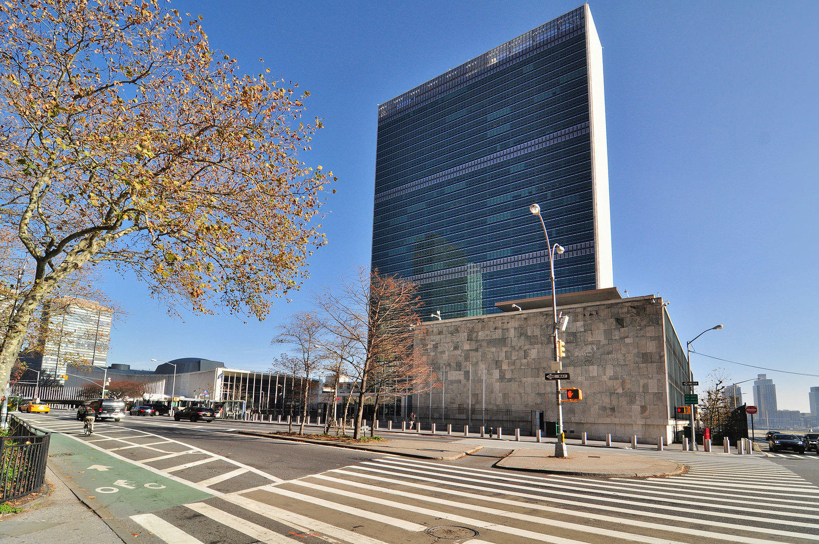 The UN HQ in New York.