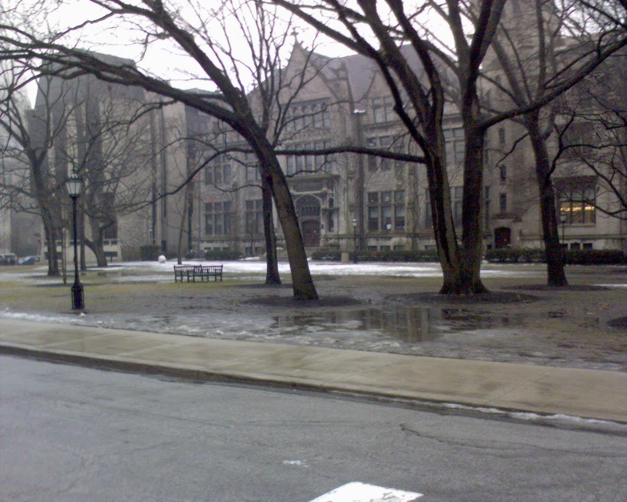 The University of Chicago in winter. Many economists from the university have been awarded the Nobel Prize for Economics.