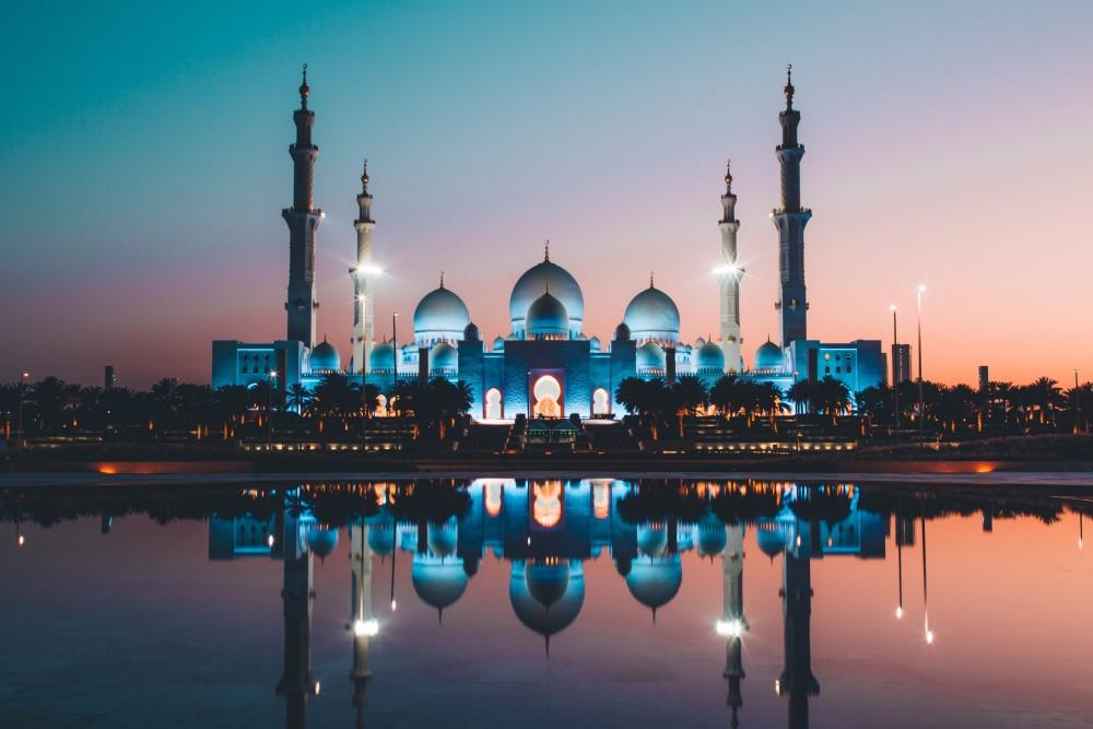 This mosque is designed in a traditional style.