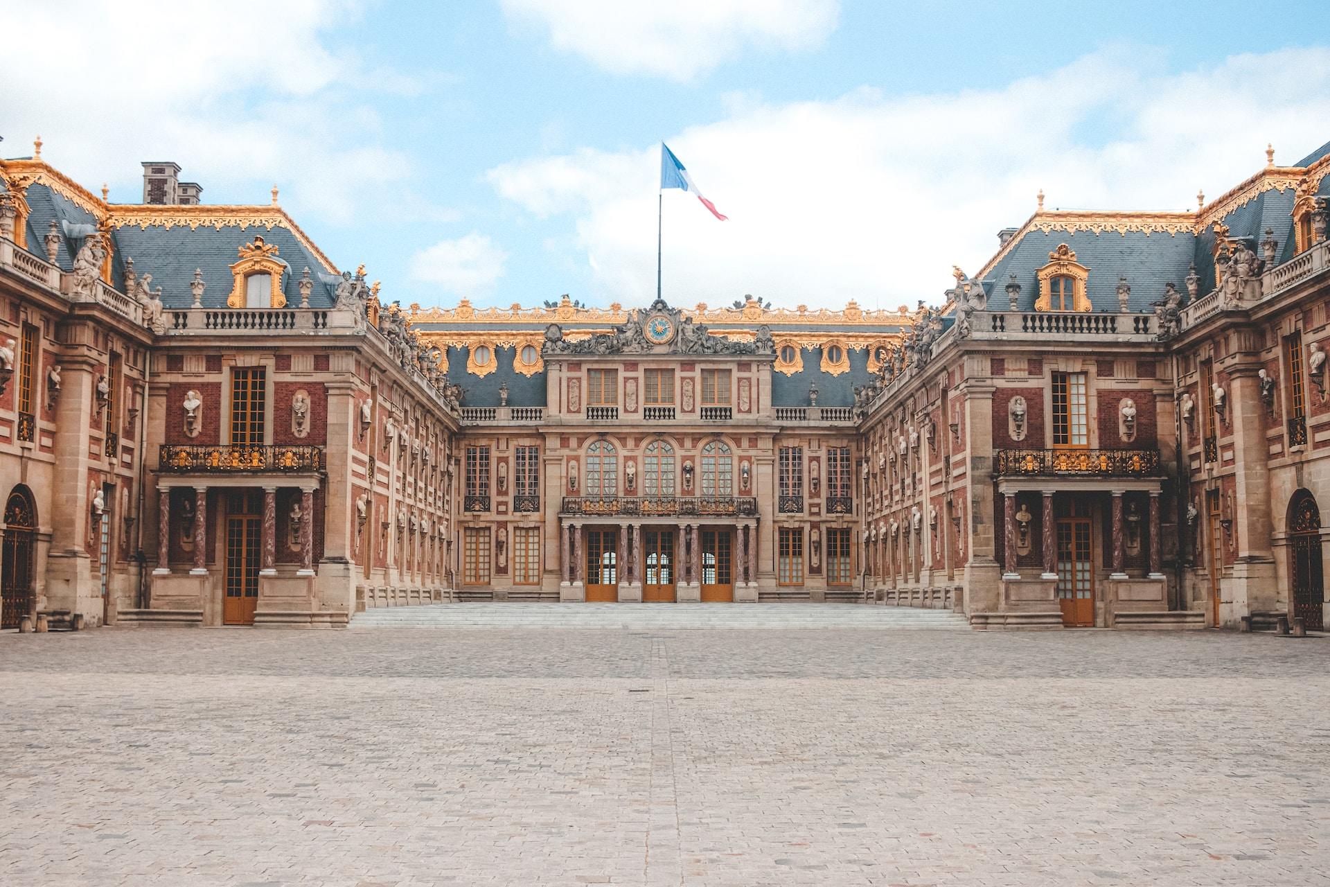 A picture of the castle of Versailles. It was the location of the French court for a number of years.