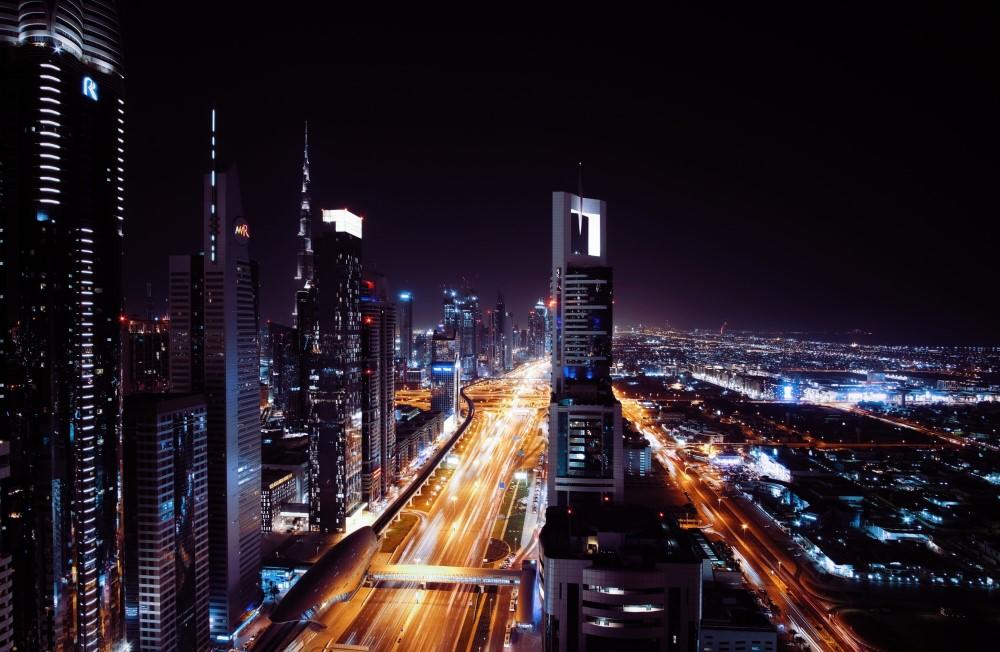 Vast and busy city at night