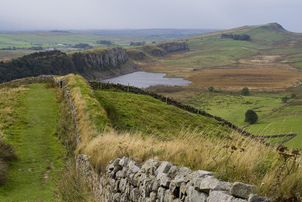 The Roman wall in England.