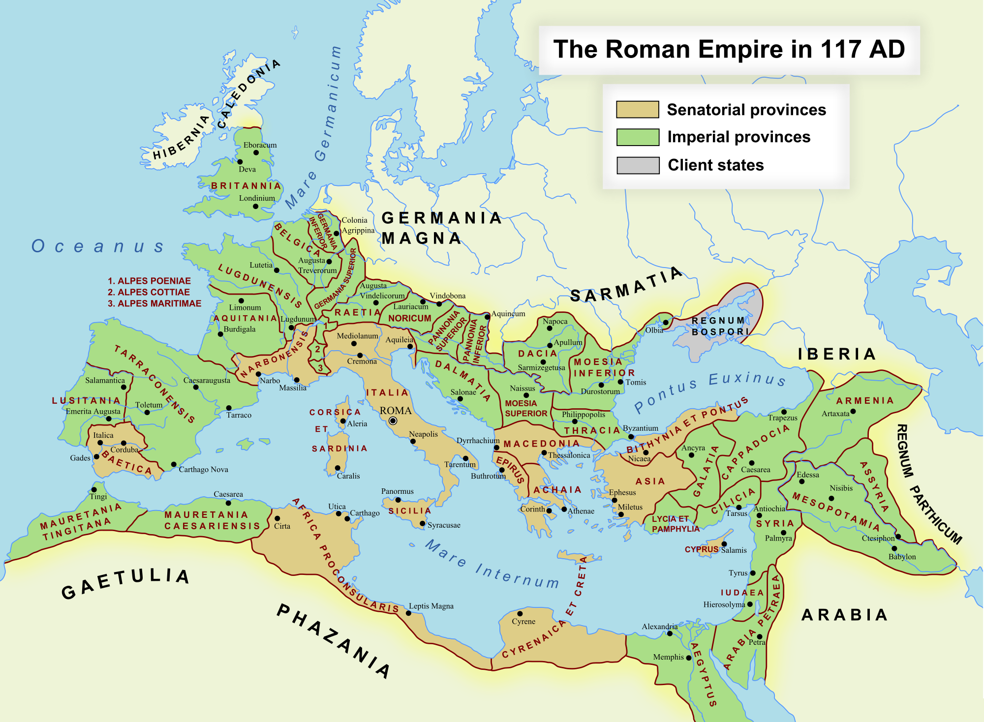 Map of the Roman Empire.