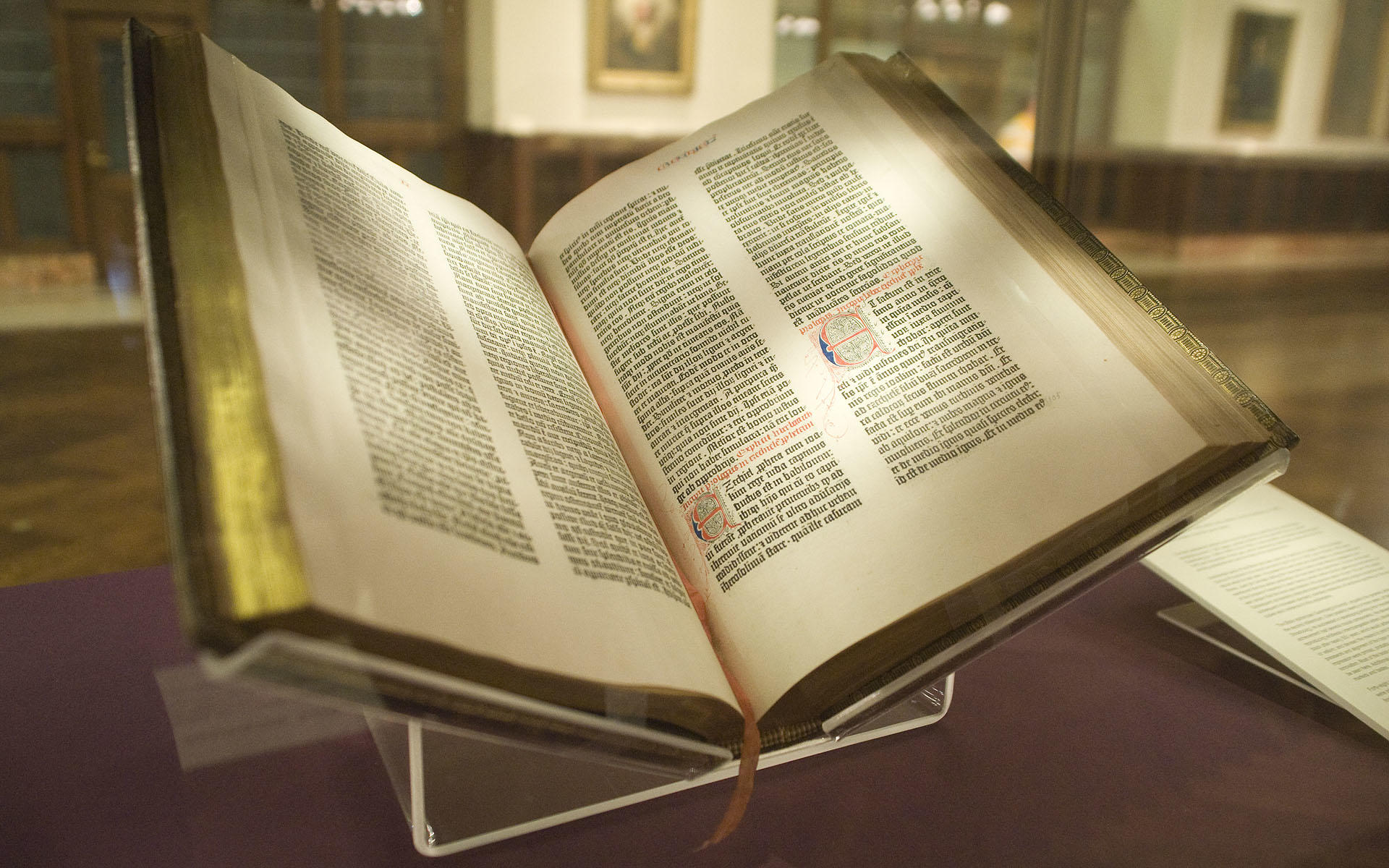 Gutenberg Bible in the NYC Library.